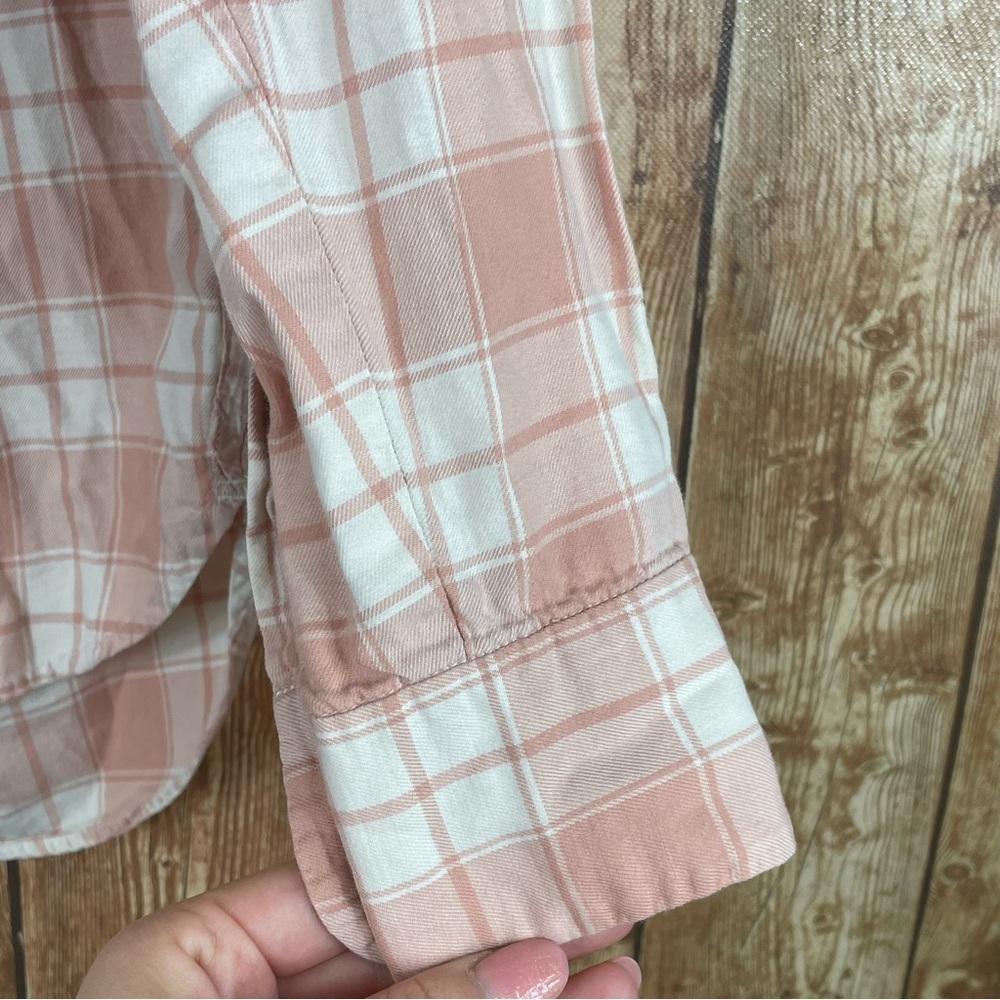 Madewell Central Long Sleeve Button Down Shirt in Pink Danville Plaid size xs - Picture 4 of 16